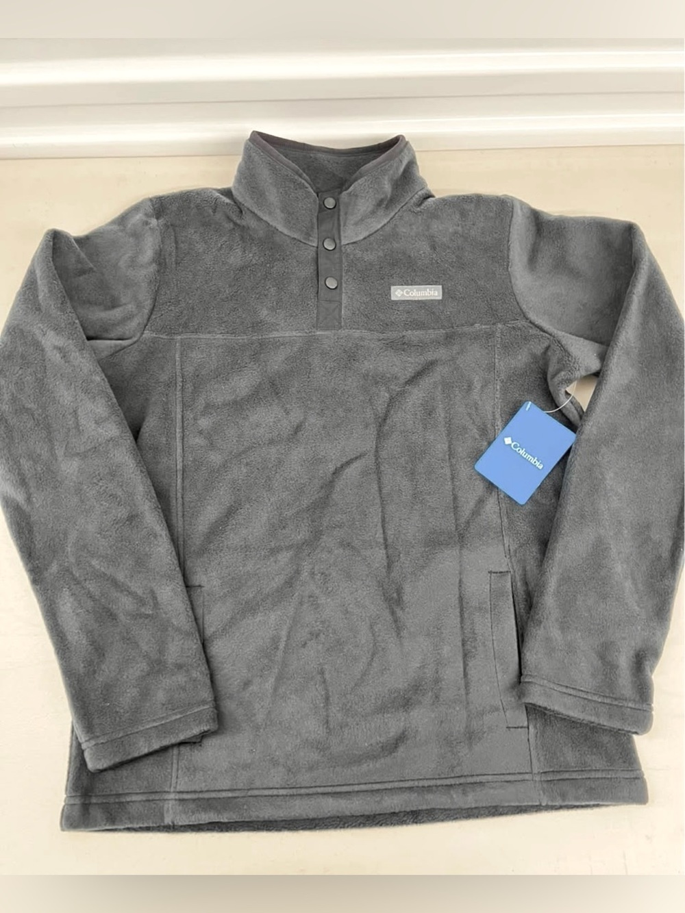 Columbia Youth’s Dark Gray Fleece Snap Pullover XL